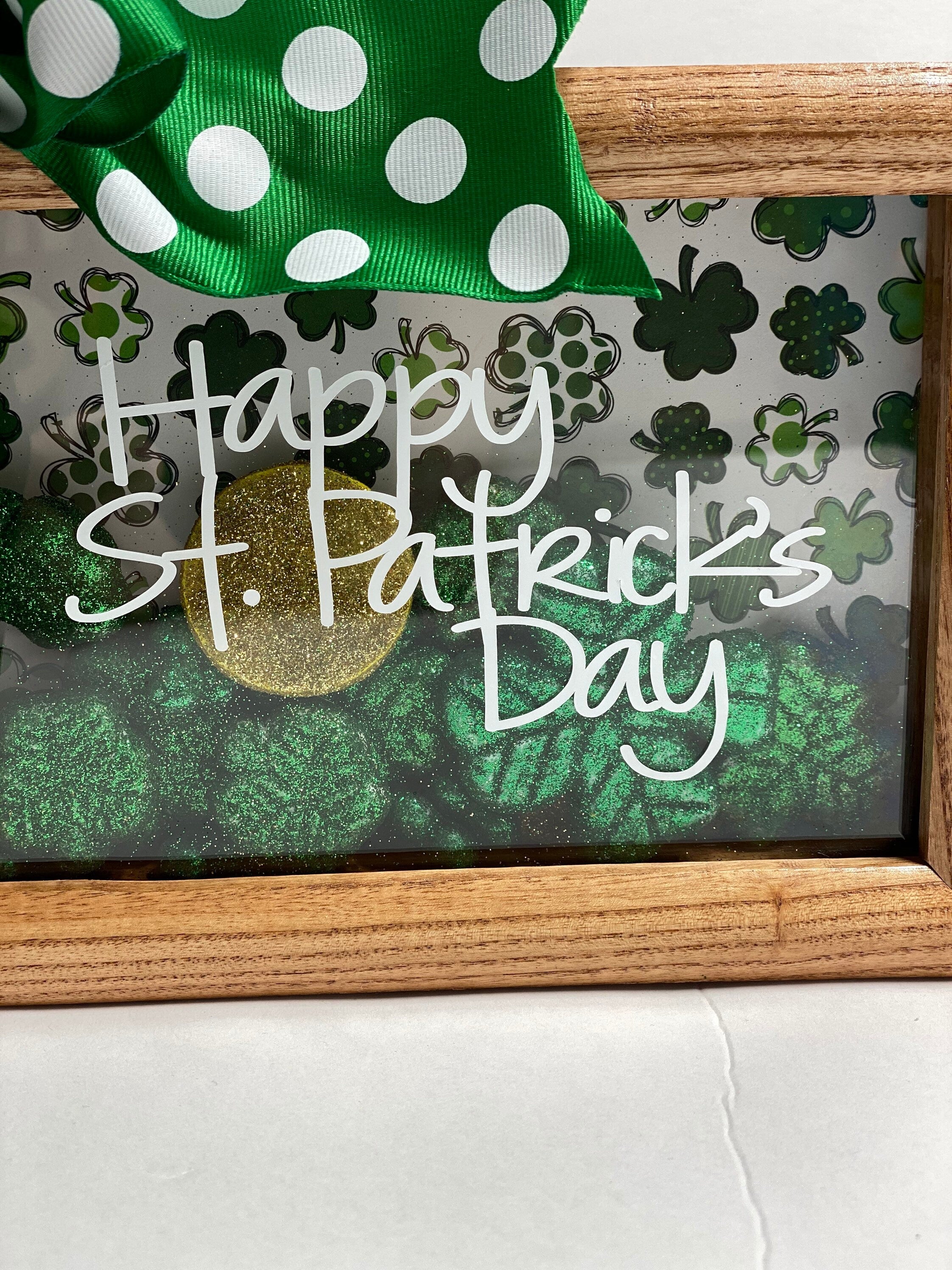 Happy St. Patrick’s Day - 5 x 7 Wooden Shadow Box - With Filler