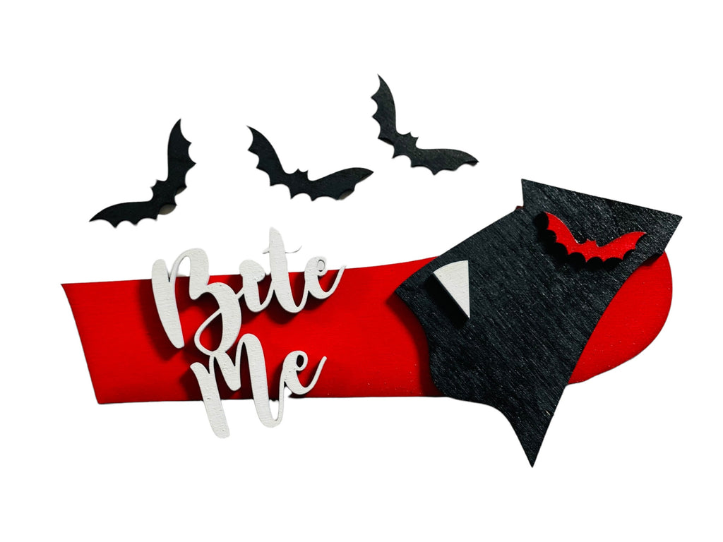 Add on Outfit for Dachshund Doxie - Halloween- Dracula  - Weiner Dog - Large Round Wooden Shiplap Door Hanger / Wreath / Sign