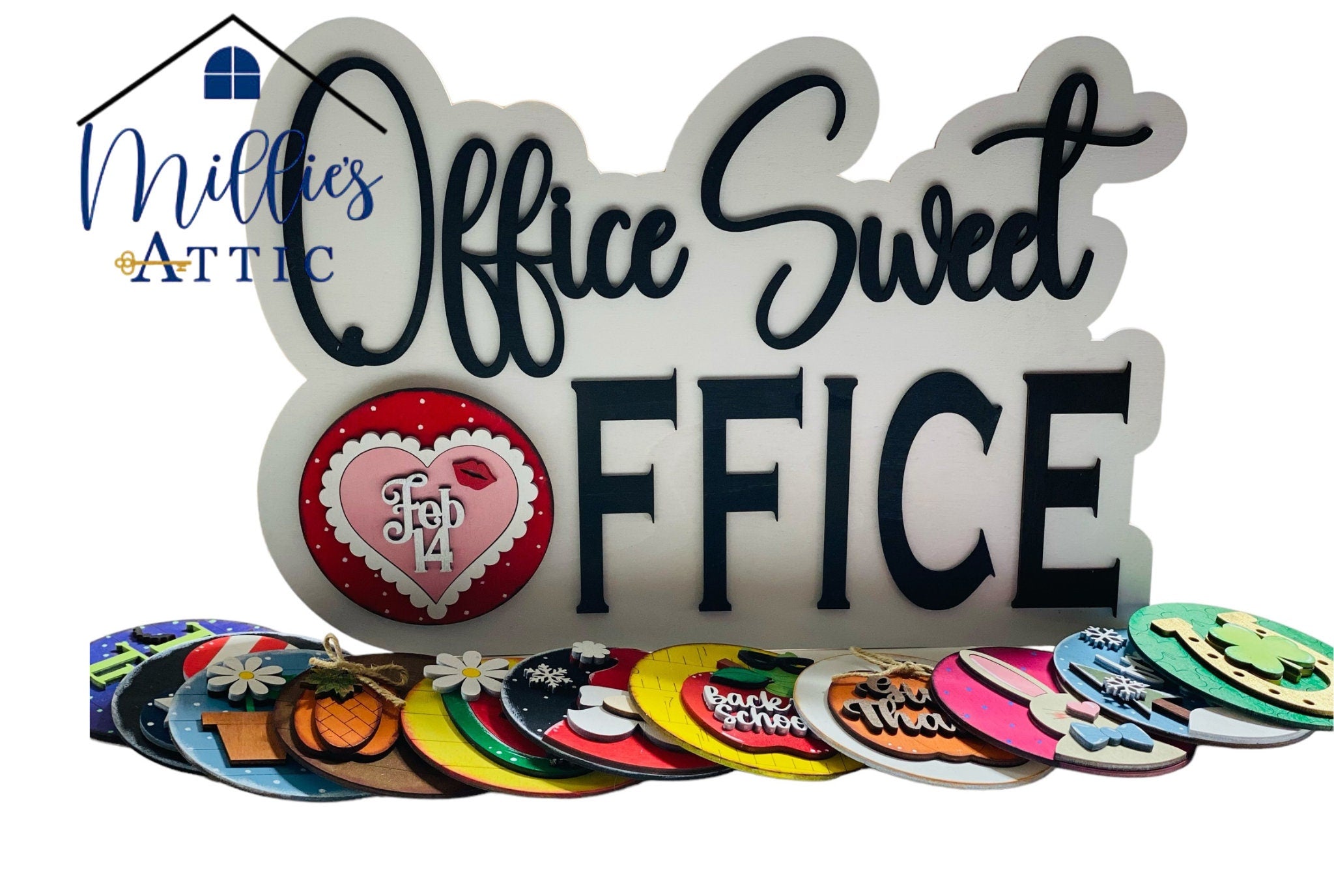 Interchangeable -  Office Sweet Office - Stand up -  Sign - for Home  Office