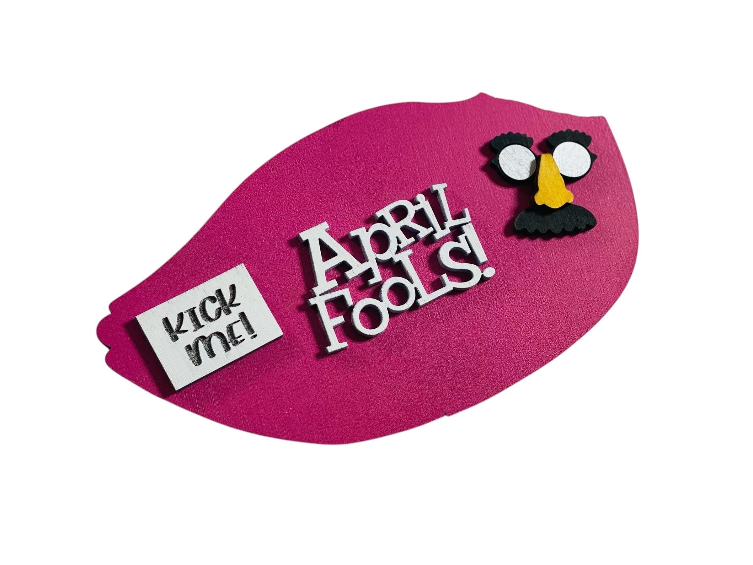 Add on Outfit - April Fools Day - For Goose Goosey Interchangeable Large Round Wooden Shiplap Door Hanger / Wreath or Standup
