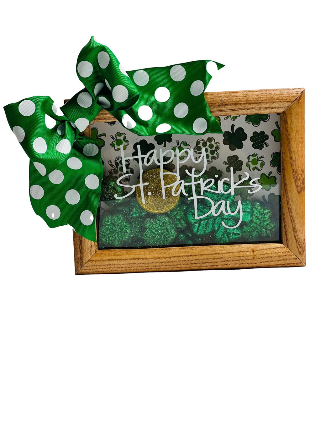 Happy St. Patrick’s Day - 5 x 7 Wooden Shadow Box - With Filler