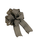 White / Black Houndstooth - Add On Bow for Wreaths or Signs - Puffy Fluffy Bow for Gift or Present