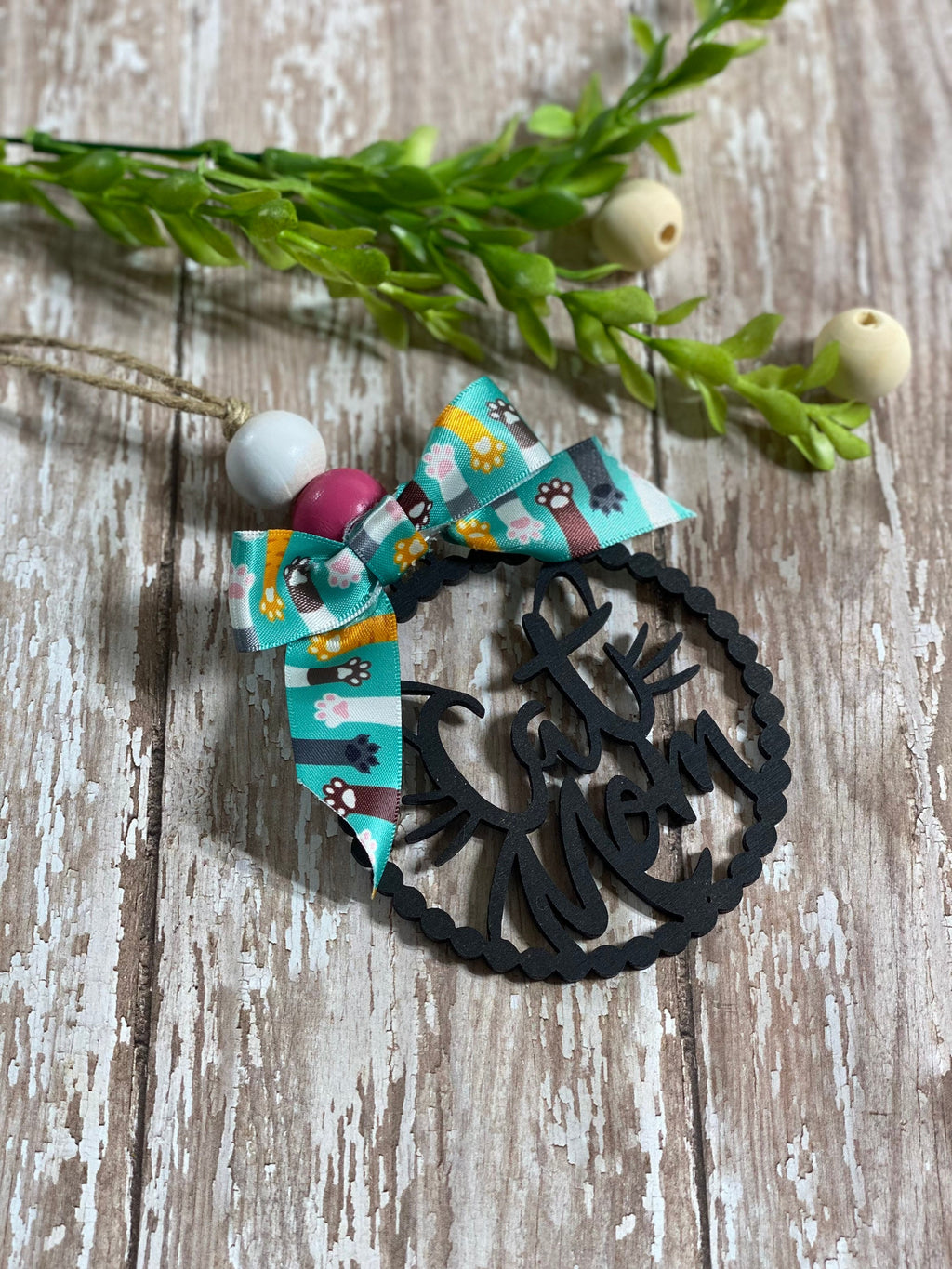 Cat Mom Mama - Car Charm - Rear View Mirror Hanger - Ornament - Mother’s Mothers Day Gift Present