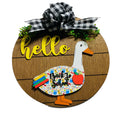 Add on Outfit - Back to School - For Goose Goosey Interchangeable Large Round Wooden Shiplap Door Hanger / Wreath - Standup