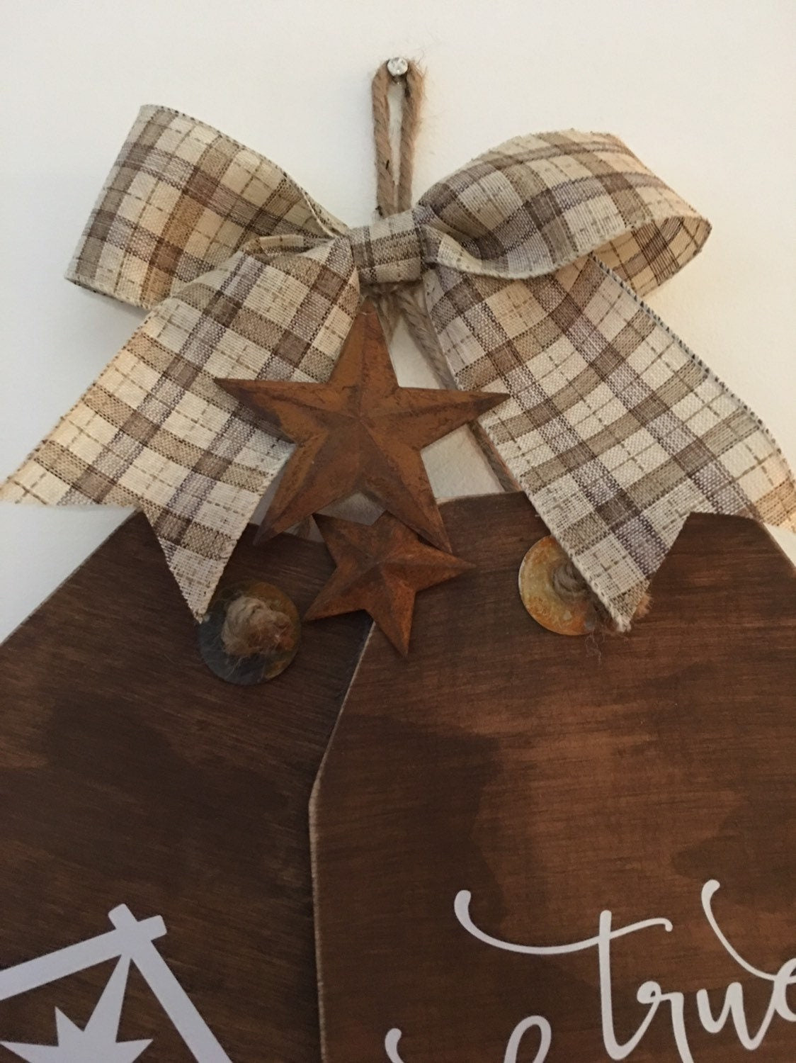Nativity Religious Wooden Christmas Door Tags / Signs