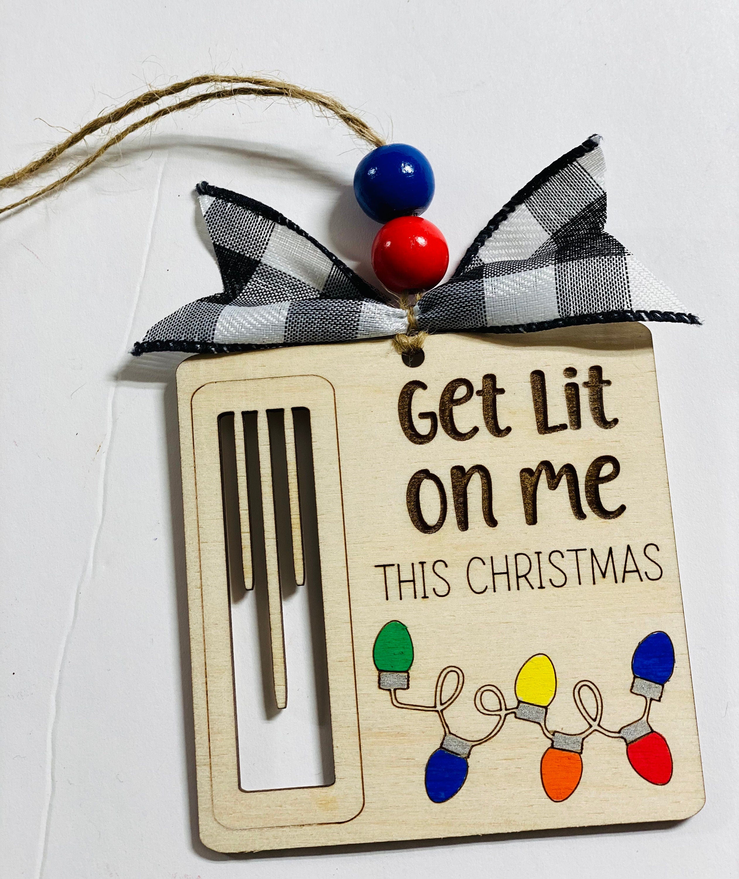 Get Lit On Me - Christmas Money Holder - Wooden Ornament