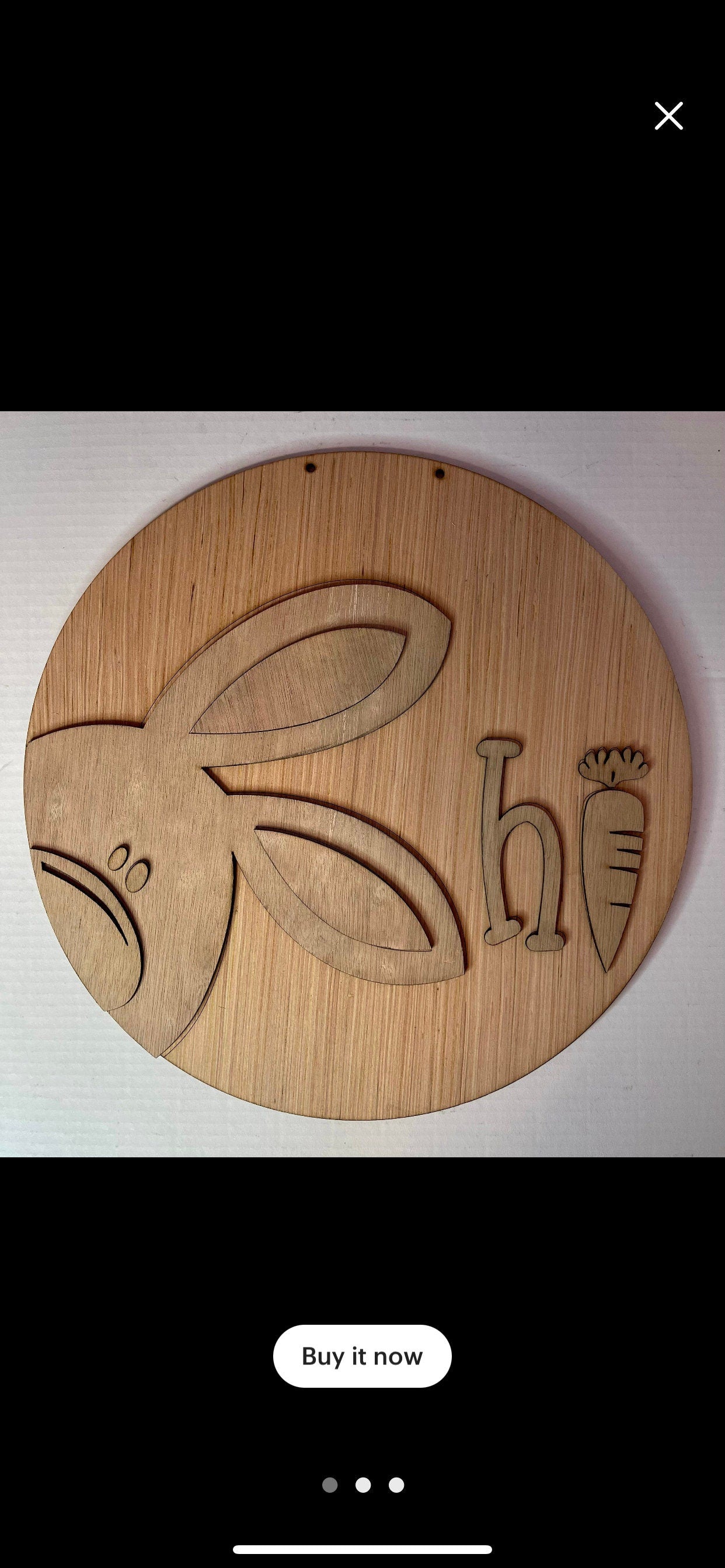 DIY Blank - Spring - Easter Bunny Hi - Raised Lettering - Large - Wooden Door Sign / Wreath