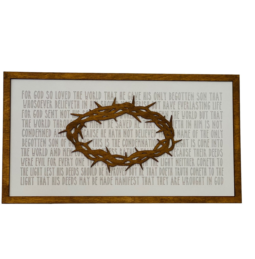 Easter - Thorny Crown - Crucifixion - Layered Wooden Religious Sign - Gift for Him Her - Wedding Anniversary Presents