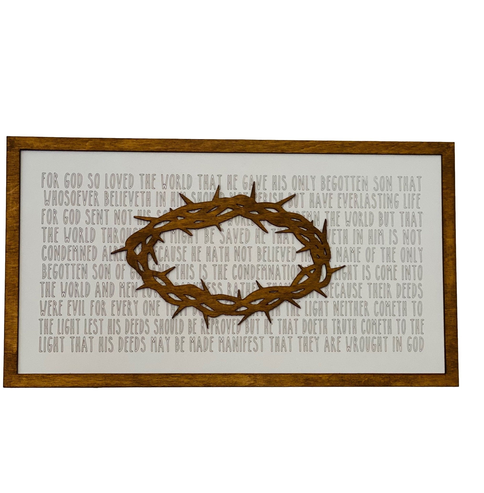 Easter - Thorny Crown - Crucifixion - Layered Wooden Religious Sign - Gift for Him Her - Wedding Anniversary Presents