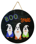 Boo Y’all - Gnomies - Gnomes - Wooden 12” Round - Halloween - Door Sign / Wreath