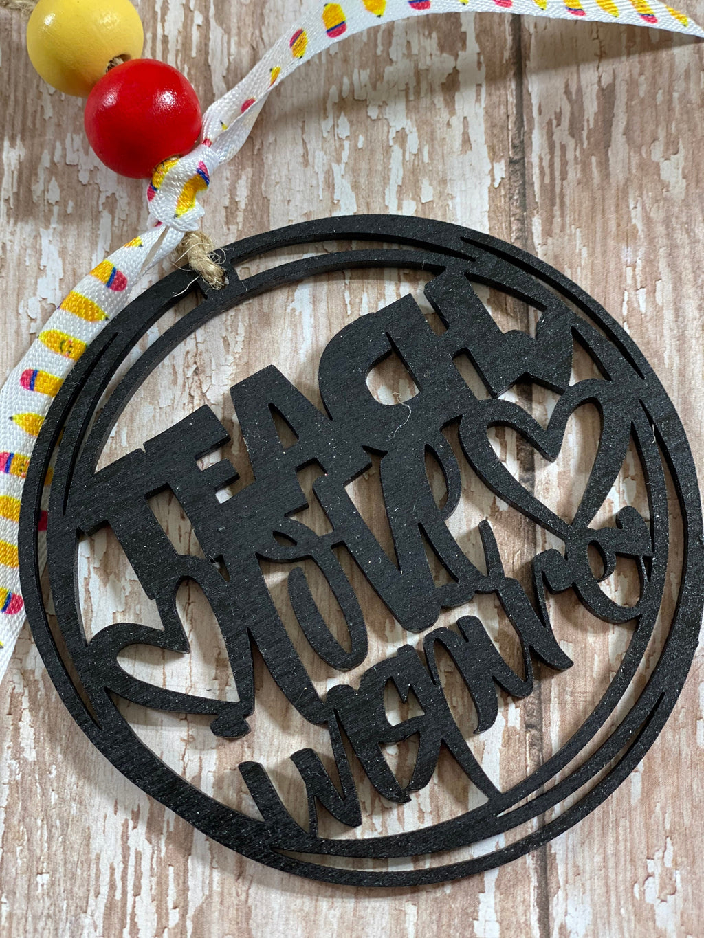 Teach Love Inspire - Teacher - Car Charm - Rear View Mirror Hanger - Ornament - Teacher Appreciation Gift Present