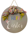 Happy Easter - Raised Lettering- Bunny - Large - Door Sign / Wreath