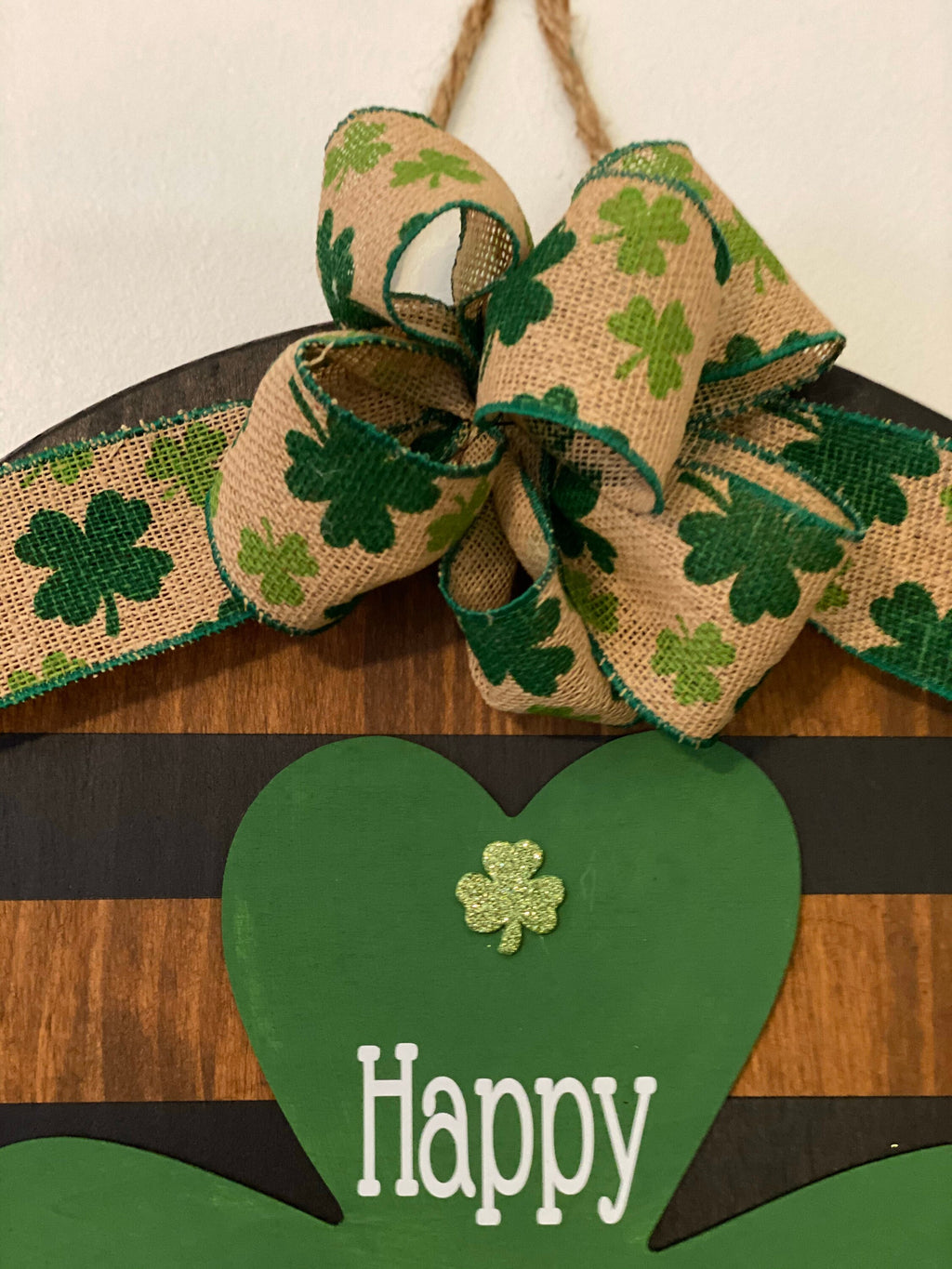 18" Round | Split Brown / Black | St Patrick’s Day | Door Sign / Wreath