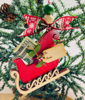 Sleigh Sled -  Christmas Money or Gift Card Holder - Wooden Ornament