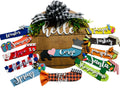 Hello Corgi - Long Dog - Interchangeable Holidays Seasons - Large Round Wooden Shiplap Door Hanger / Wreath/Sign - Gift Mom