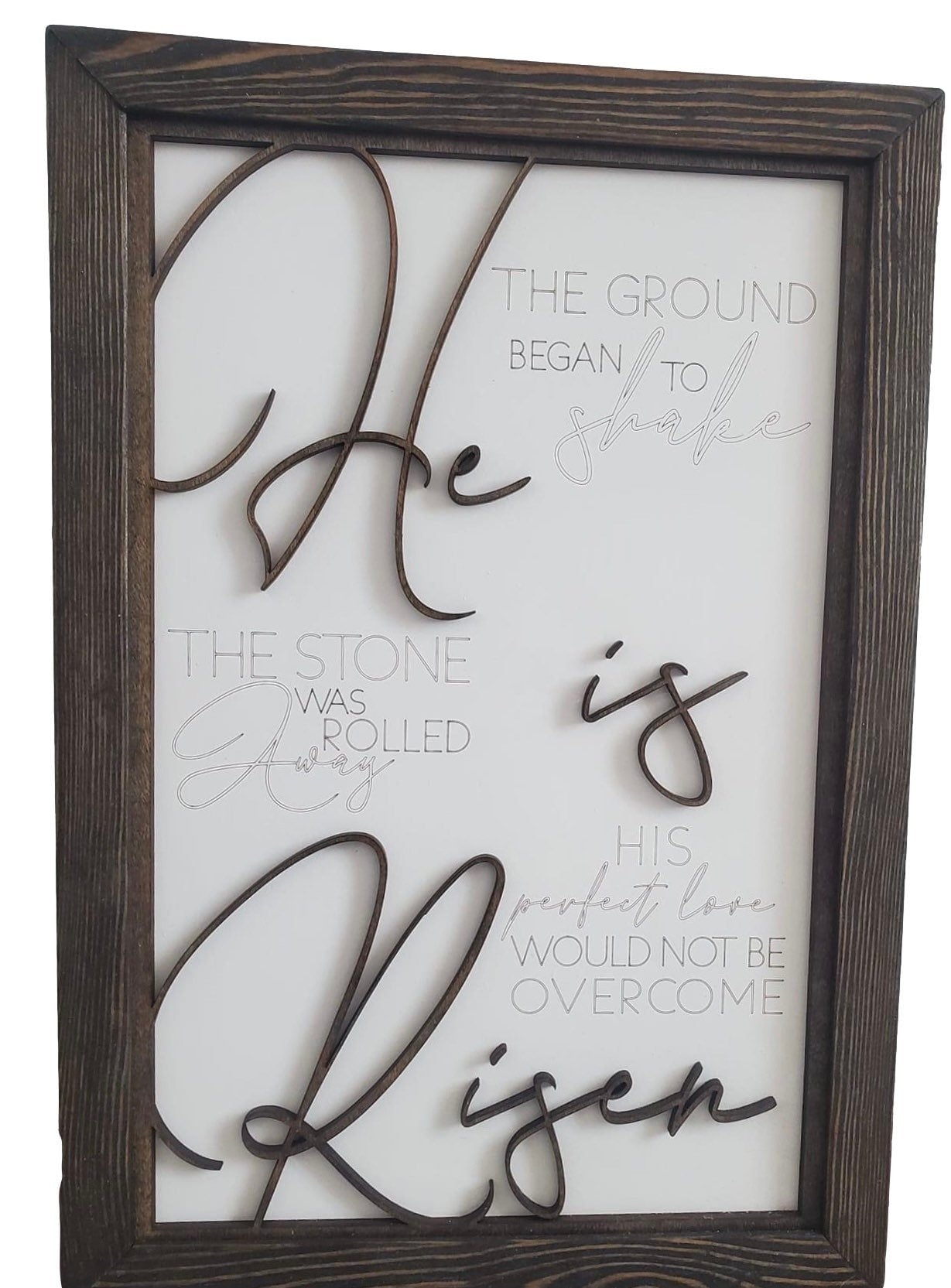 He Is Risen - Layered Wooden Religious Sign - Gift for Him Her - Wedding Anniversary Presents