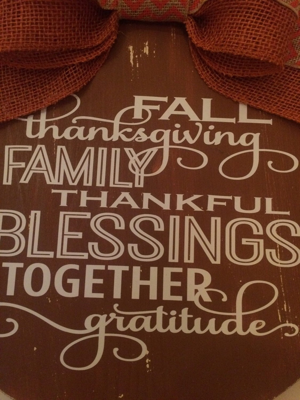 18" Round Wooden Thanksgiving Sayings Door Wreath / Sign FREE SHIPPING