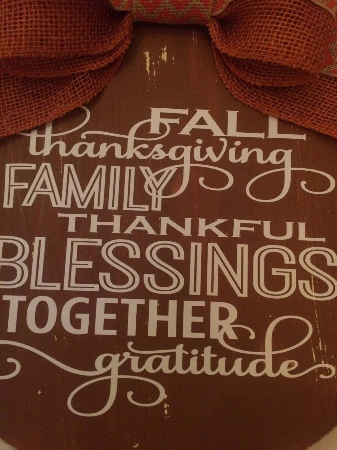 18" Round Wooden Thanksgiving Sayings Door Wreath / Sign FREE SHIPPING