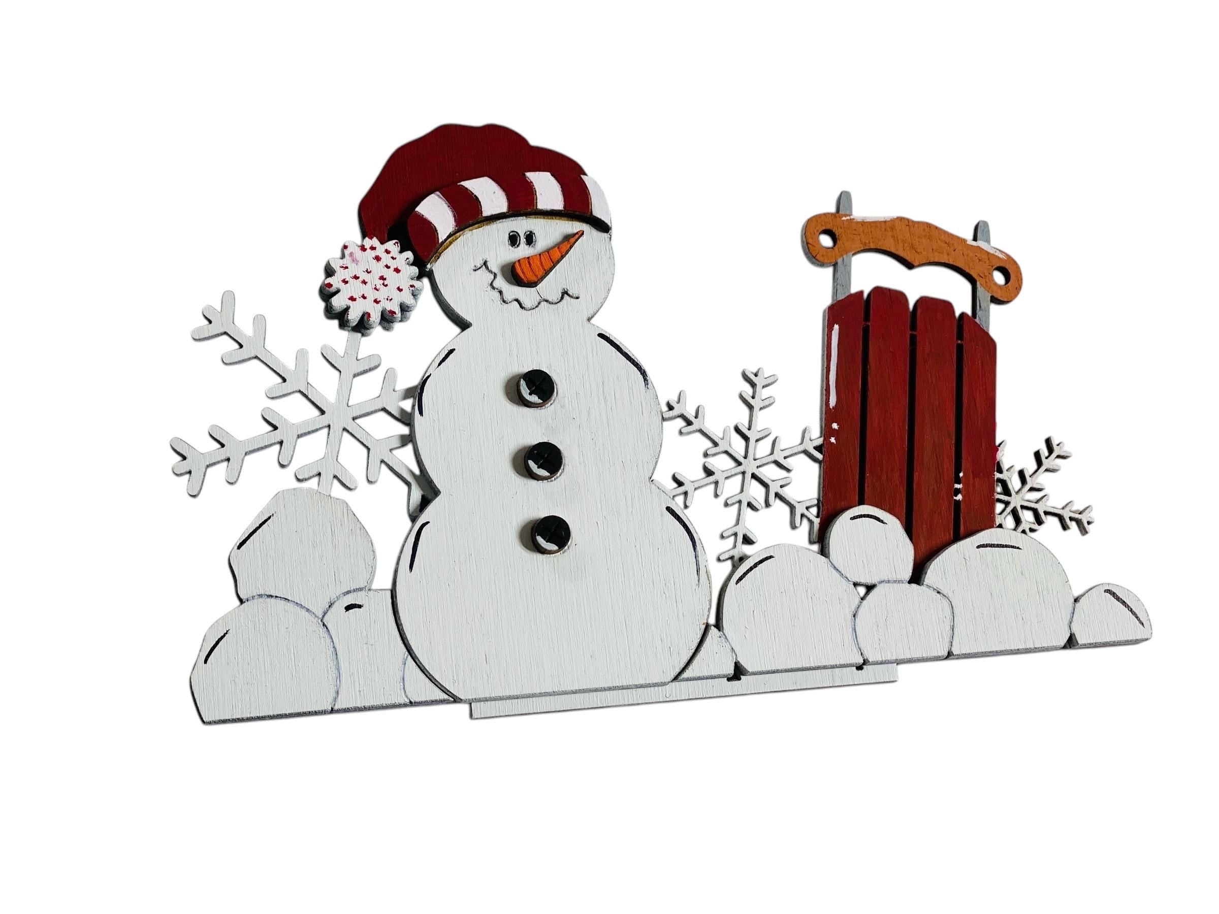 Add On Winter Snowman - Interchangeable Lantern - Stand up - Door Sign