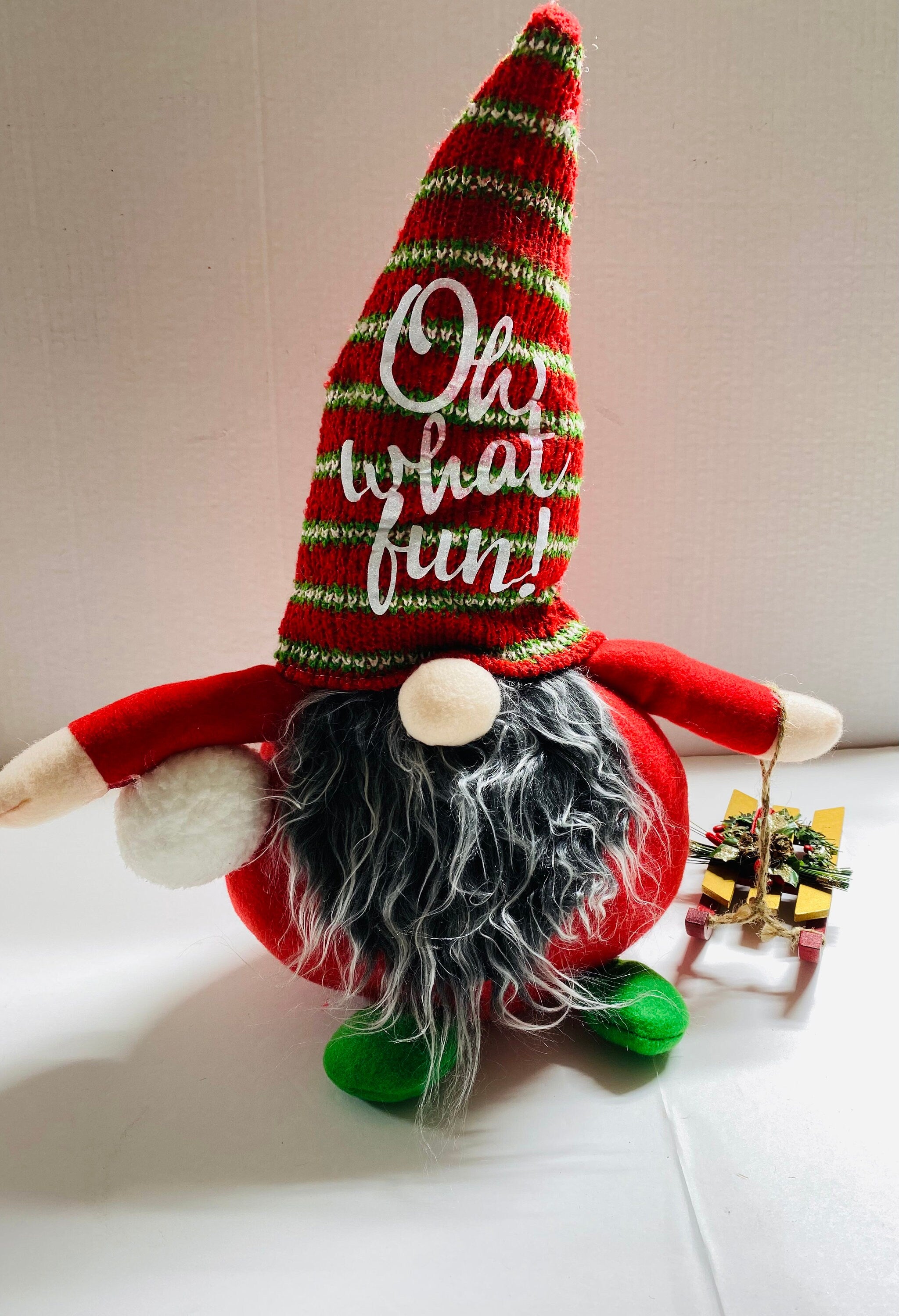 Christmas Gnome - Oh What Fun  - Gnomie with Sled