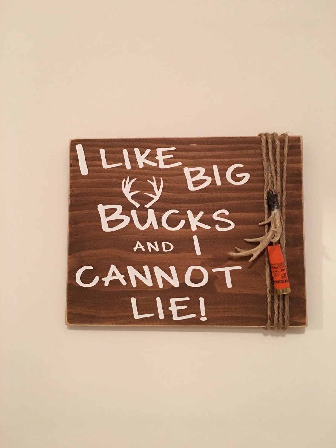 I Like Big Bucks and I Cannot Lie Rustic Hunting / Man Cave Wall Sign
