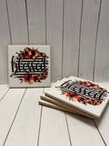 Blessed - Set of 4 - Tile Coasters - Gift Present for Wedding