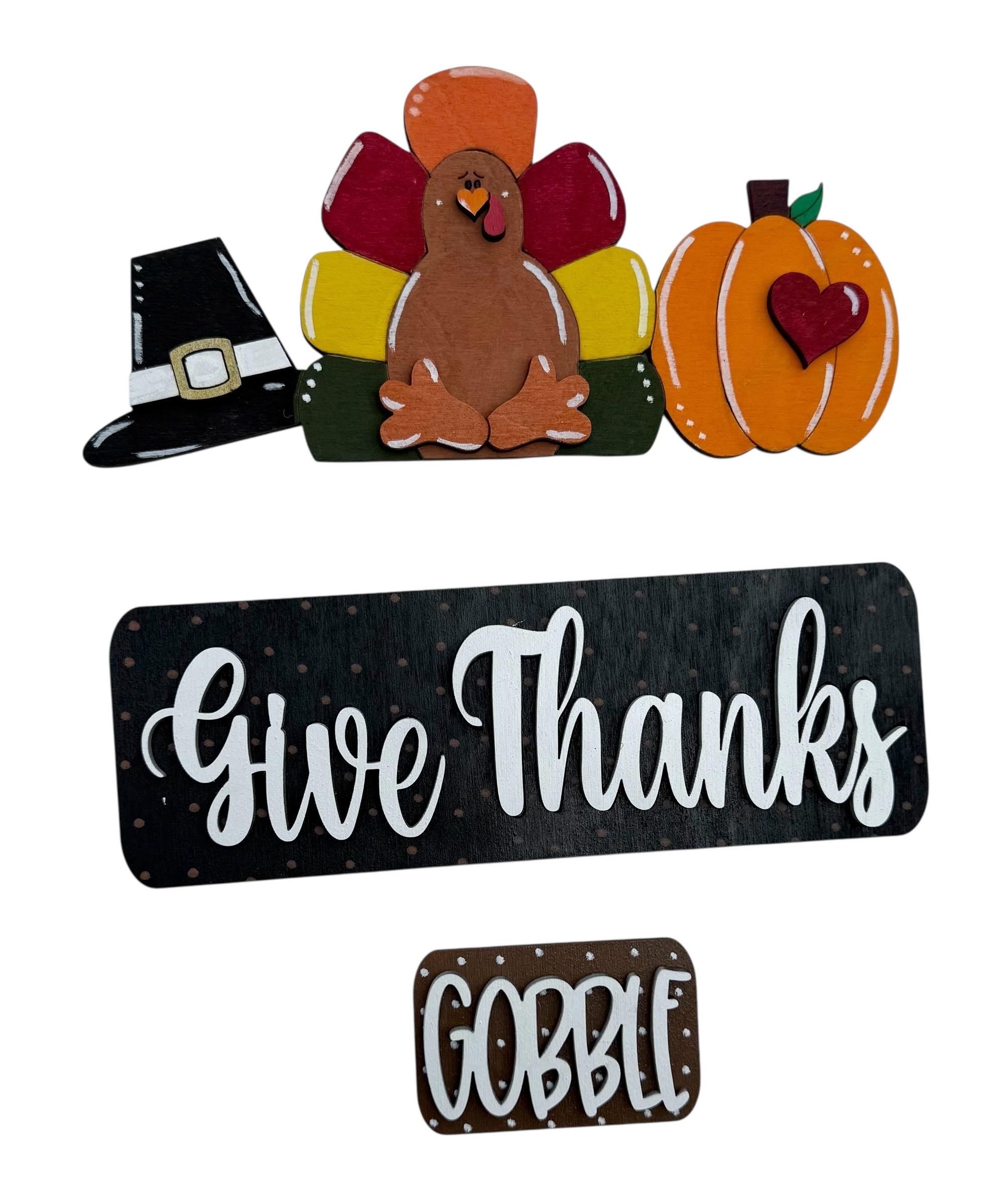Add On Thanksgiving - Give Thanks - Interchangeable- Vintage Truck - Stand up - Door Sign