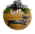 Add on Outfit for Dachshund Doxie - Thanksgiving - Pilgrim - Weiner Dog - Large Round Wooden Shiplap Door Hanger/Wreath/Sign