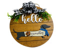 Add on Outfit for Dachshund Doxie - Groundhog Day - Weiner Dog - Large Round Wooden Shiplap Door Hanger / Wreath / Sign