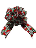 Watermelons - White Black Buffalo Plaid - Spring Summer - Add On Bow for Wreaths or Signs - Puffy Fluffy Bow for Gift or Present