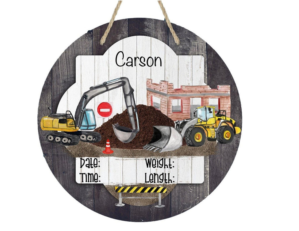 Construction | Hospital Room | Personalized | Bull Dozer | Baby Shower Gift | Door Sign | Wreath