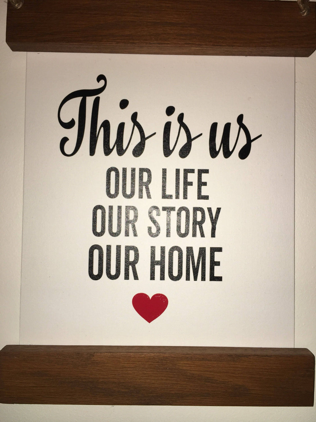 This Is Us Canvas Scroll Farmhouse Style Wooden Framed Sign