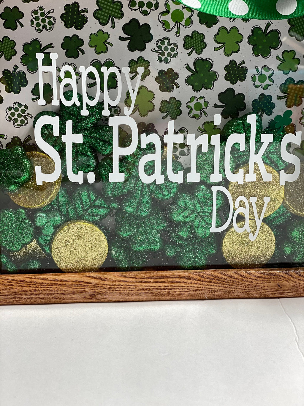 Happy St. Patrick’s Day - 8 x 10 Wooden Shadow Box - With Filler
