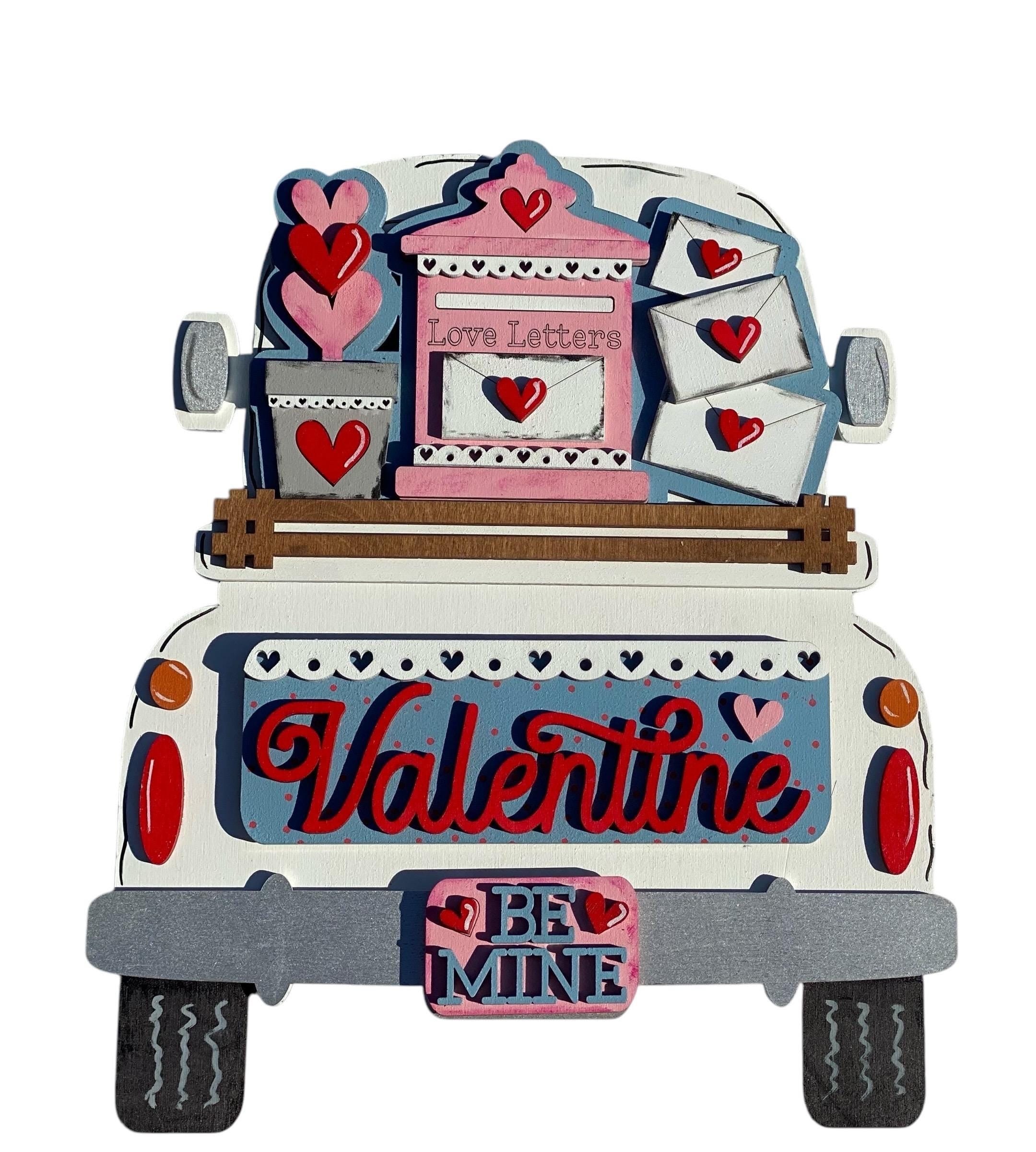 Add On Valentine Set - Be Mine - Interchangeable- Vintage Truck - Stand up - Door Sign