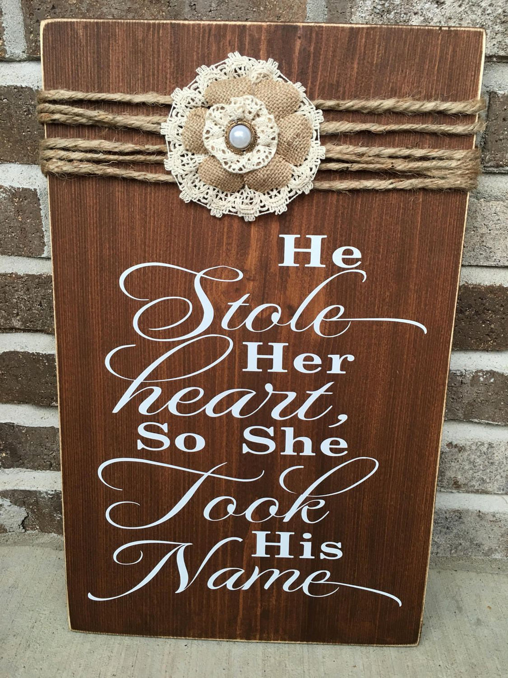 Rustic Wedding / Anniversary 11" x 18" Wooden Sign "Being Someone's First Love Is Great But Being Their Last Love Is Perfect" FREE SHIP