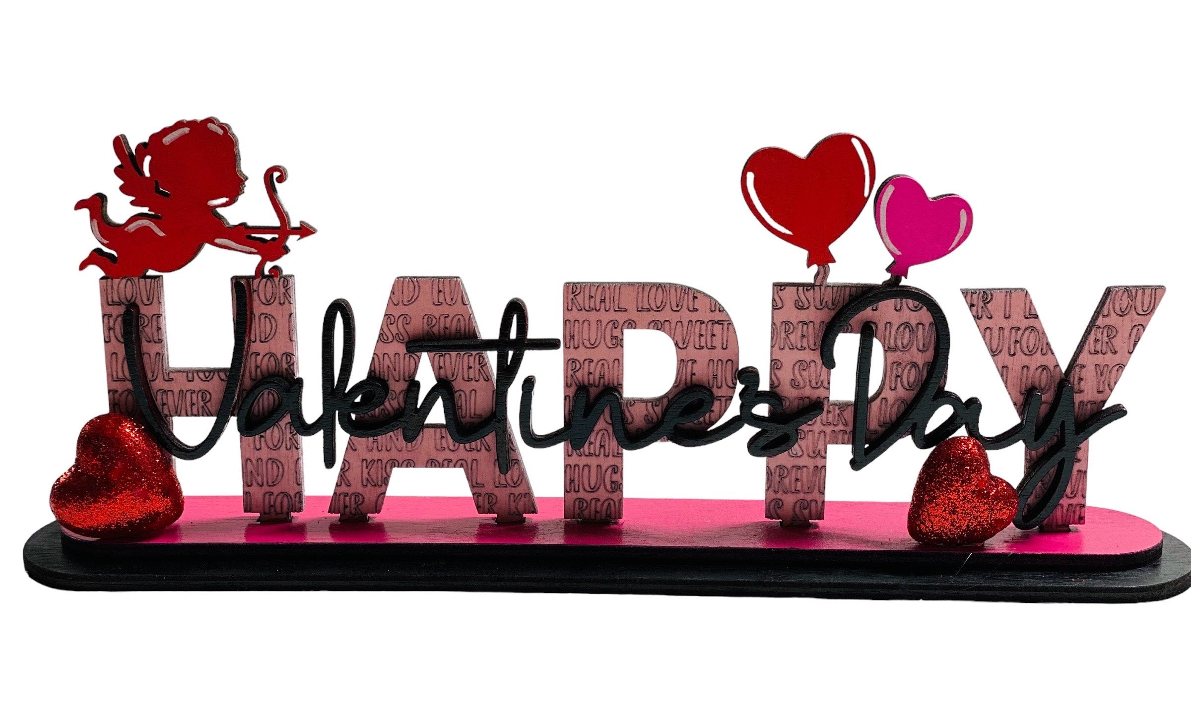 Happy Valentine’s Day | Winter |Decorative | Shelf Sitter | Hearts | Balloons
