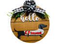 Add on Outfit for Dachshund Doxie - Tampa Bay Buccaneers - Football - Weiner Dog - Large Round Wooden Shiplap Door Hanger / Wreath / Sign
