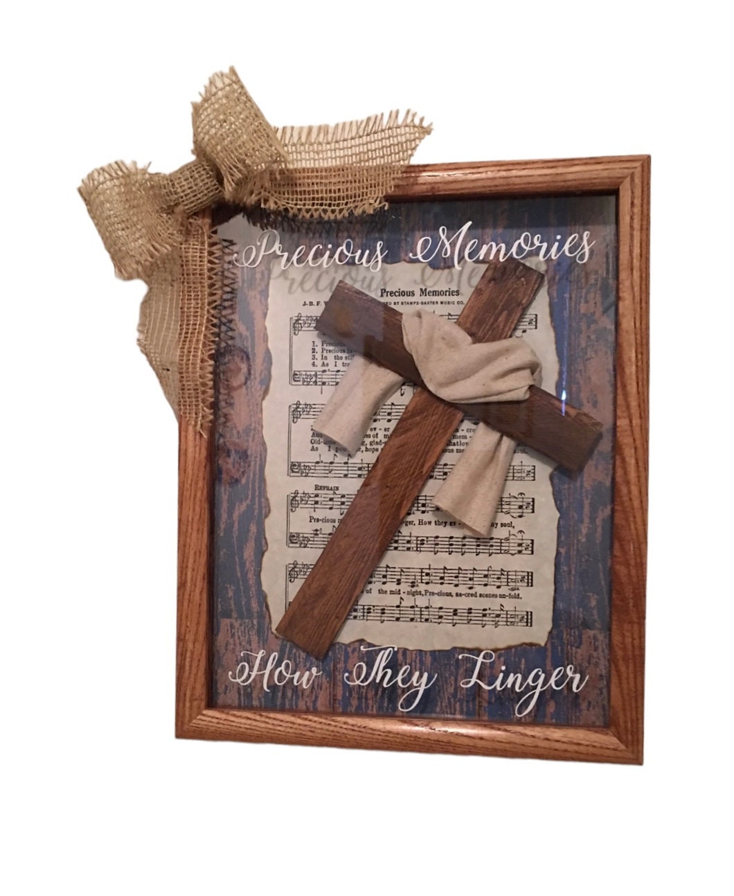 Precious Memories Hymn 11 x 14 Wooden Religious Easter Shadow Box Gift FREE SHIPPING