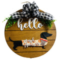 Add on Outfit for Dachshund Doxie - Basketball / March Madness - Weiner Dog - Large Round Wooden Shiplap Door Hanger / Wreath / Sign