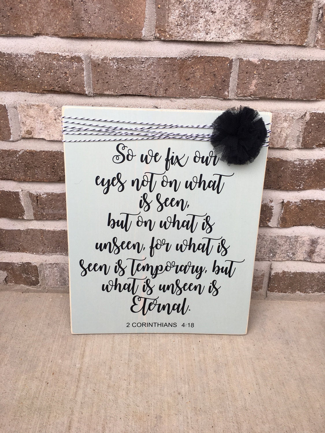 11" x 14" Rustic Religious Wooden Sign With Bible Verse 2 Corinthians 4:18