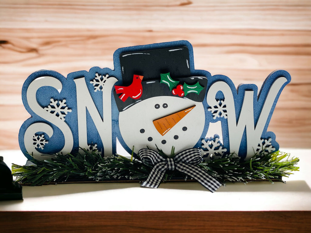 Snow | Snowman | Winter | Christmas | Decorative | Shelf Sitter