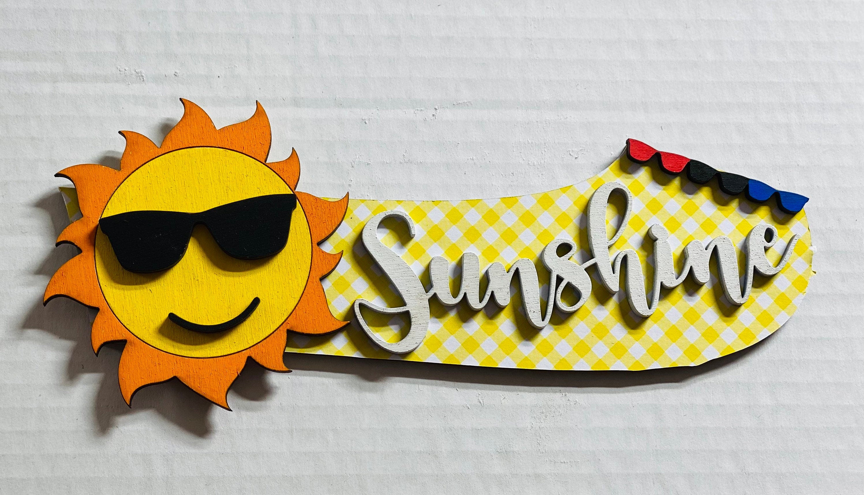 Add on Outfit for Dachshund Doxie - Hello Sunshine - Weiner Dog - Large Round Wooden Shiplap Door Hanger / Wreath / Sign