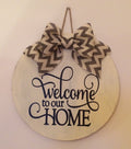 18" Round Wooden "Welcome To Our Home" Door Sign / Wreath FREE SHIPPING