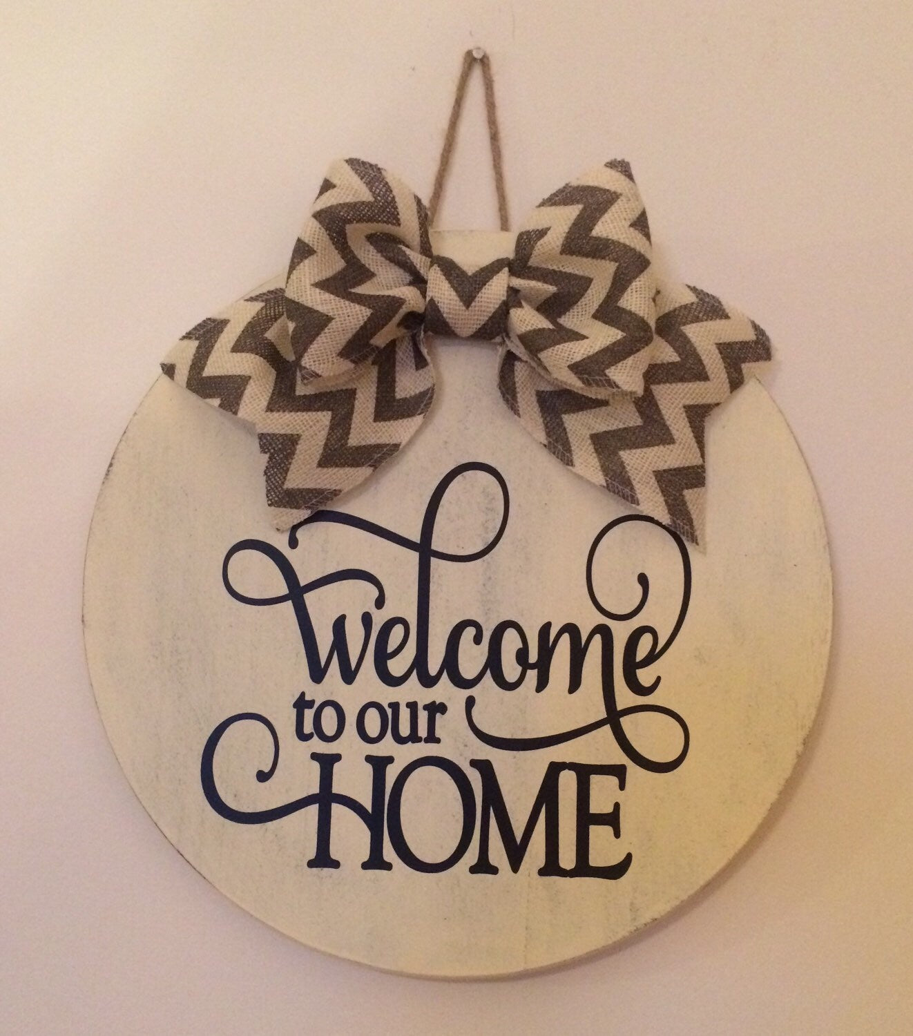 18" Round Wooden "Welcome To Our Home" Door Sign / Wreath FREE SHIPPING
