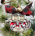 Personalized Marshmallows - Hot Cocoa Mug - Layered Wooden - Tree - Ornament
