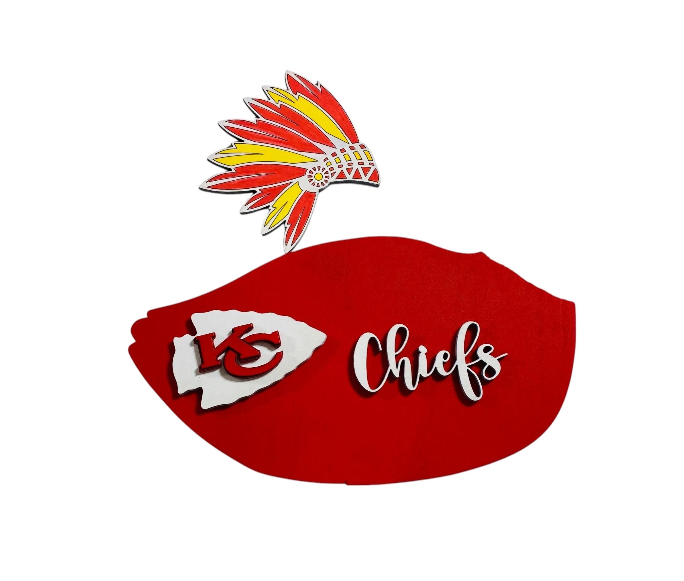 Add on Outfit - Kansas City Chiefs - Football - For Goose Goosey Interchangeable Large Round Wooden Shiplap Door Hanger / Wreath or Standup