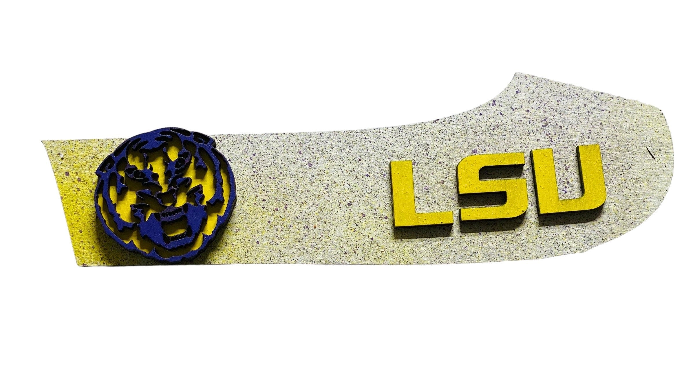 Add on Outfit for Dachshund Doxie - LSU Tigers - Football - Weiner Dog - Large Round Wooden Shiplap Door Hanger / Wreath / Sign