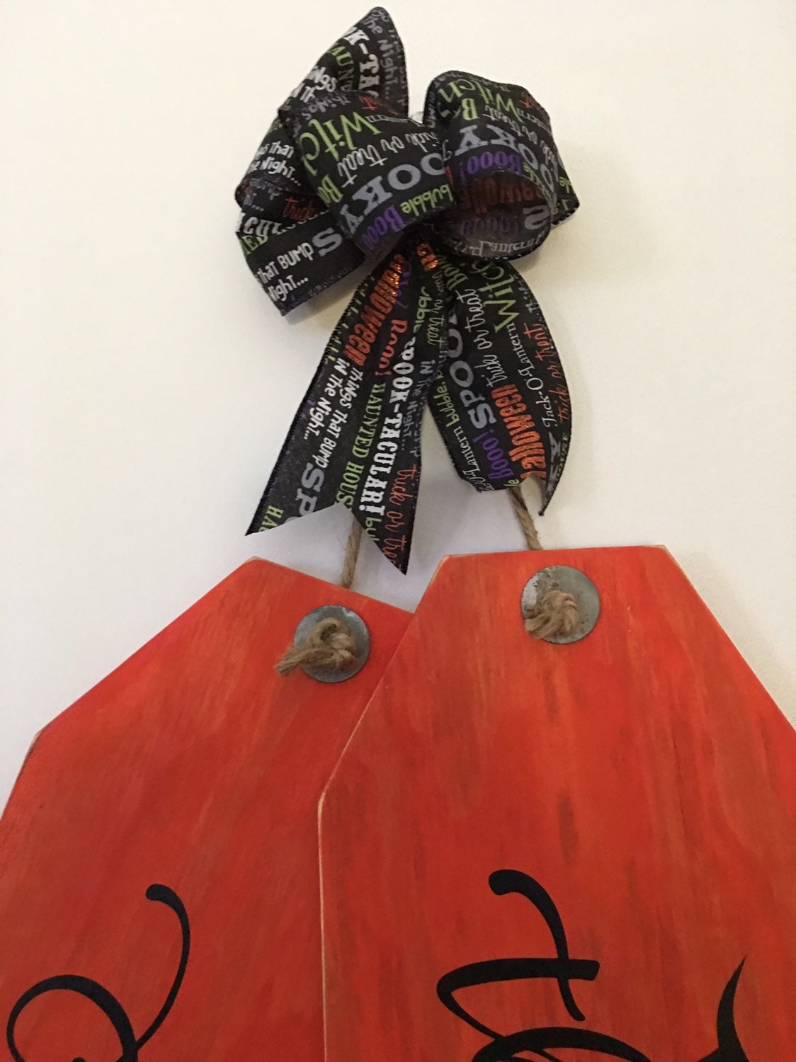 Witch In The House Halloween Wooden Fall Door Tags / Signs
