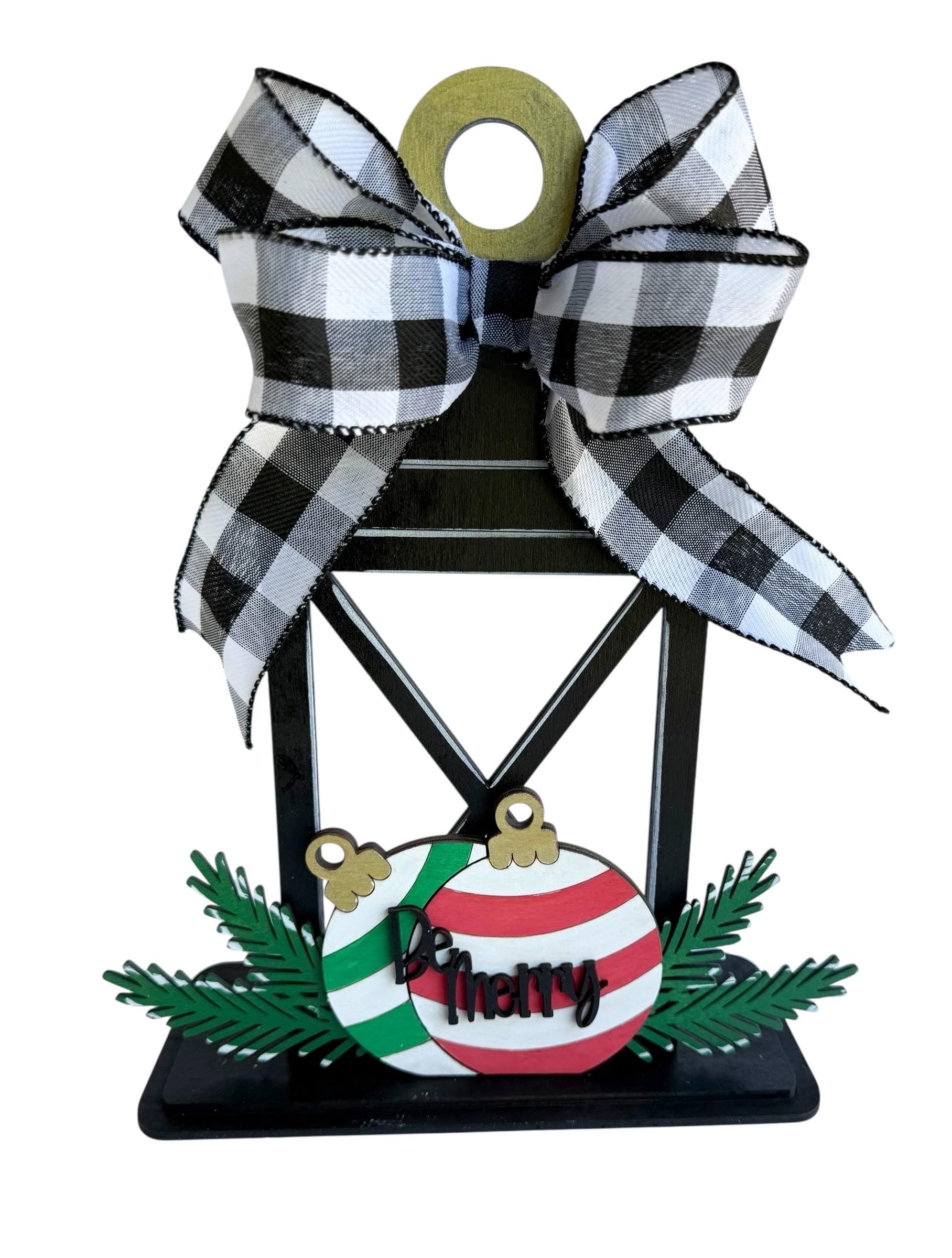 Add On Christmas Ornaments - Interchangeable Lantern - Stand up - Door Sign
