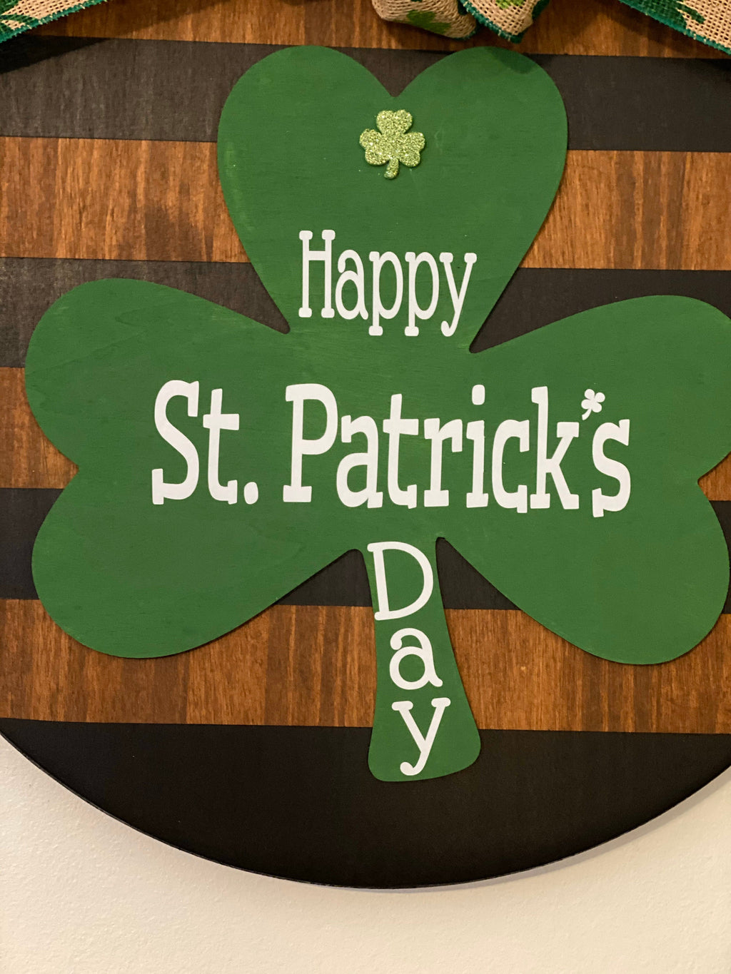 18" Round | Split Brown / Black | St Patrick’s Day | Door Sign / Wreath